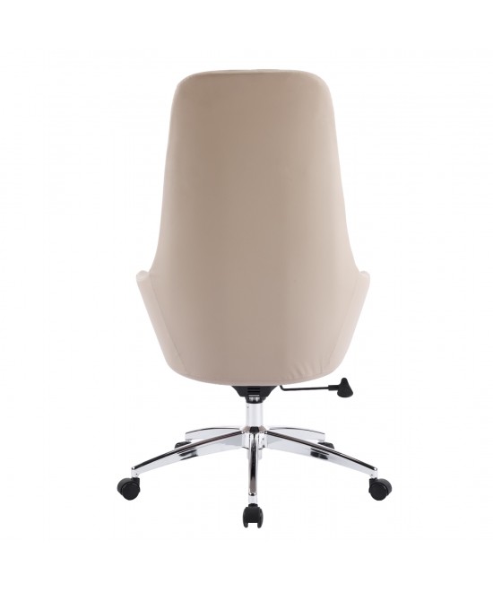 ΚΑΡΕΚΛΑ ΓΡΑΦΕΙΟΥ BEKKER HM18359.02 ΜΠΕΖ PU ΔΕΡΜΑ--ΒΑΣΗ ΧΡΩΜΙΟΥ 67x67x126Υεκ