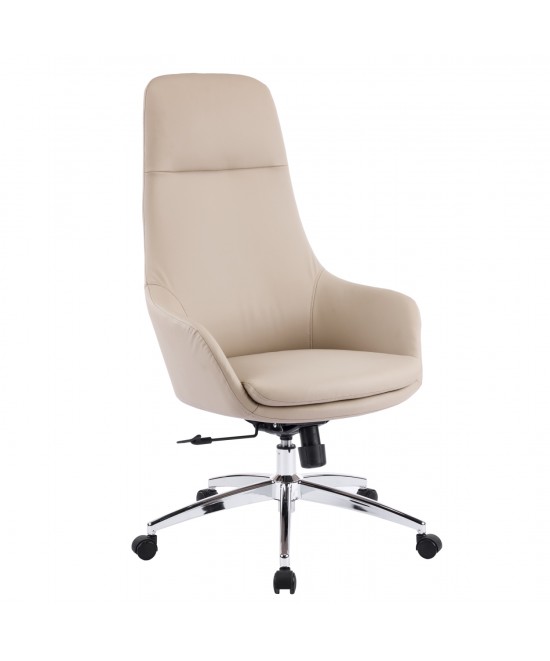 ΚΑΡΕΚΛΑ ΓΡΑΦΕΙΟΥ BEKKER HM18359.02 ΜΠΕΖ PU ΔΕΡΜΑ--ΒΑΣΗ ΧΡΩΜΙΟΥ 67x67x126Υεκ