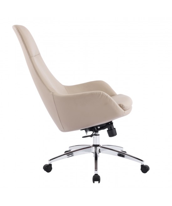 ΚΑΡΕΚΛΑ ΓΡΑΦΕΙΟΥ BEKKER HM18359.02 ΜΠΕΖ PU ΔΕΡΜΑ--ΒΑΣΗ ΧΡΩΜΙΟΥ 67x67x126Υεκ