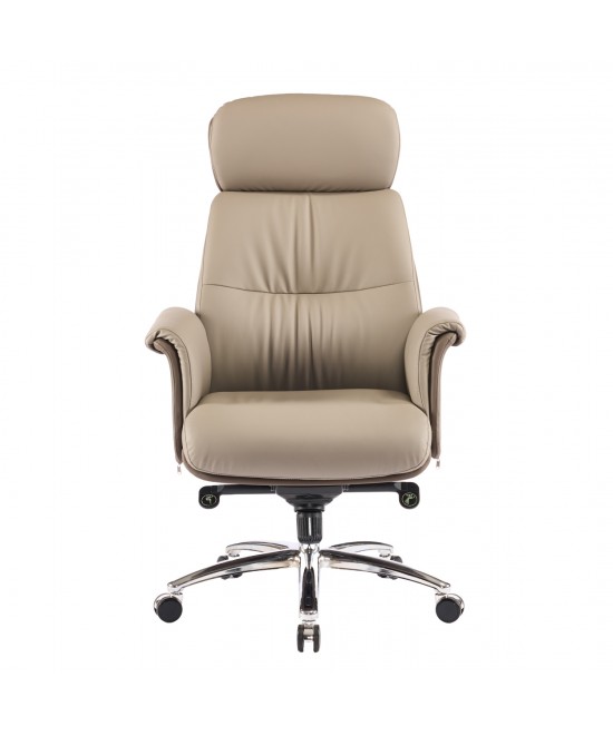 ΚΑΡΕΚΛΑ ΓΡΑΦΕΙΟΥ TOMLIN HM18358.02 ΜΠΕΖ-ΚΑΦΕ PU ΔΕΡΜΑ--ΒΑΣΗ ΧΡΩΜΙΟΥ 72x74x128Υεκ