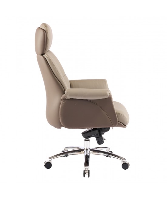 ΚΑΡΕΚΛΑ ΓΡΑΦΕΙΟΥ TOMLIN HM18358.02 ΜΠΕΖ-ΚΑΦΕ PU ΔΕΡΜΑ--ΒΑΣΗ ΧΡΩΜΙΟΥ 72x74x128Υεκ