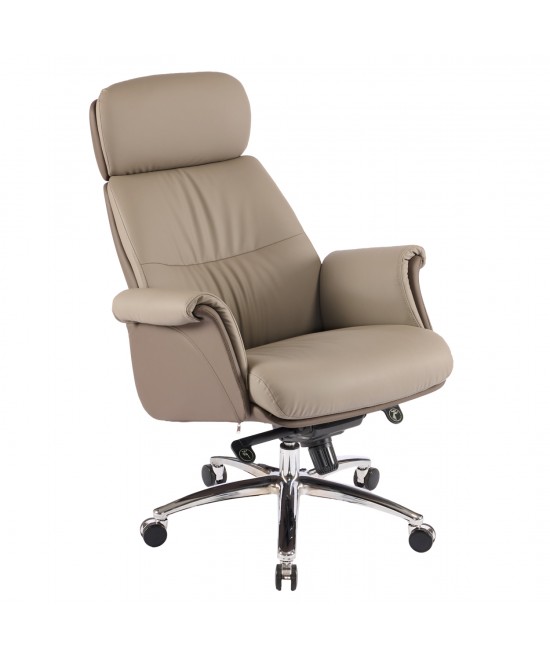 ΚΑΡΕΚΛΑ ΓΡΑΦΕΙΟΥ TOMLIN HM18358.02 ΜΠΕΖ-ΚΑΦΕ PU ΔΕΡΜΑ--ΒΑΣΗ ΧΡΩΜΙΟΥ 72x74x128Υεκ