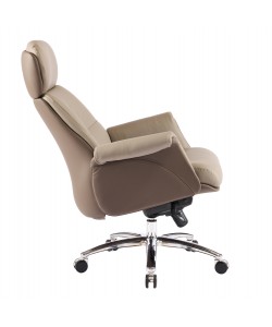 ΚΑΡΕΚΛΑ ΓΡΑΦΕΙΟΥ TOMLIN HM18358.02 ΜΠΕΖ-ΚΑΦΕ PU ΔΕΡΜΑ--ΒΑΣΗ ΧΡΩΜΙΟΥ 72x74x128Υεκ