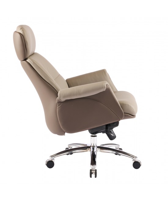 ΚΑΡΕΚΛΑ ΓΡΑΦΕΙΟΥ TOMLIN HM18358.02 ΜΠΕΖ-ΚΑΦΕ PU ΔΕΡΜΑ--ΒΑΣΗ ΧΡΩΜΙΟΥ 72x74x128Υεκ