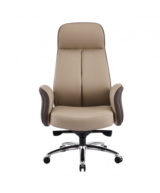 ΚΑΡΕΚΛΑ ΓΡΑΦΕΙΟΥ DRAMON HM18356.02 ΜΠΕΖ-ΚΑΦΕ PU ΔΕΡΜΑ--ΒΑΣΗ ΧΡΩΜΙΟΥ 66x70x132.5Υεκ