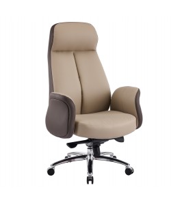 ΚΑΡΕΚΛΑ ΓΡΑΦΕΙΟΥ DRAMON HM18356.02 ΜΠΕΖ-ΚΑΦΕ PU ΔΕΡΜΑ--ΒΑΣΗ ΧΡΩΜΙΟΥ 66x70x132.5Υεκ