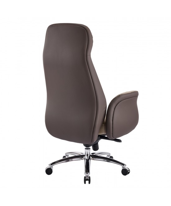 ΚΑΡΕΚΛΑ ΓΡΑΦΕΙΟΥ DRAMON HM18356.02 ΜΠΕΖ-ΚΑΦΕ PU ΔΕΡΜΑ--ΒΑΣΗ ΧΡΩΜΙΟΥ 66x70x132.5Υεκ