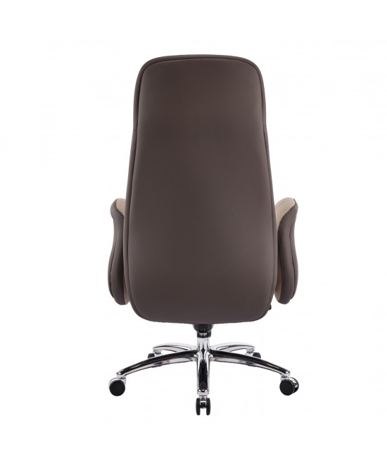 ΚΑΡΕΚΛΑ ΓΡΑΦΕΙΟΥ DRAMON HM18356.02 ΜΠΕΖ-ΚΑΦΕ PU ΔΕΡΜΑ--ΒΑΣΗ ΧΡΩΜΙΟΥ 66x70x132.5Υεκ