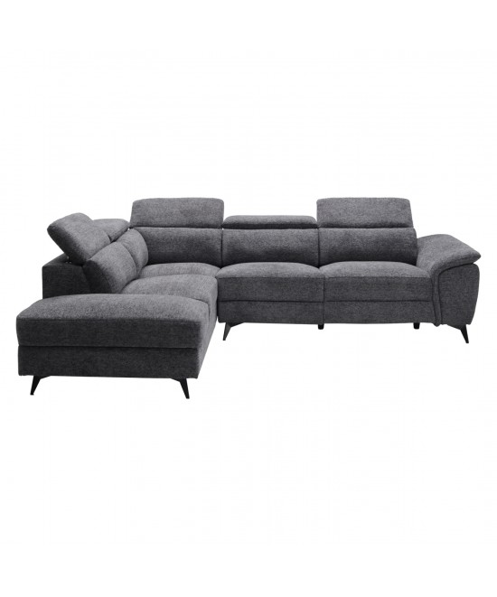 ΚΑΝΑΠΕΣ ΑΡΙΣΤΕΡΗ ΓΩΝΙΑ-ΑΝΑΚΛΙΣΗ & ΑΠΟΘ.ΧΩΡΟΣ-RESTRO HM3339.01L ΓΚΡΙ ΥΦΑΣΜΑ 284x224x76Υεκ