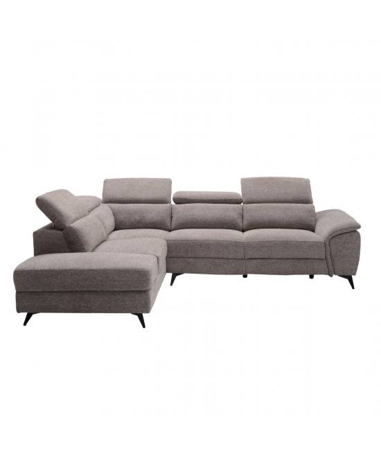 ΚΑΝΑΠΕΣ ΑΡΙΣΤΕΡΗ ΓΩΝΙΑ-ΑΝΑΚΛΙΣΗ & ΑΠΟΘ.ΧΩΡΟΣ-RESTRO HM3339.02L ΜΠΕΖ ΥΦΑΣΜΑ 290x220x80Υεκ