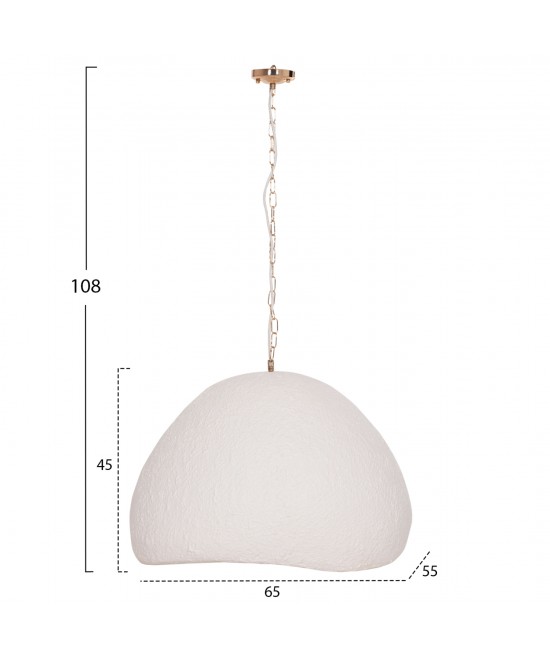 ΦΩΤΙΣΤΙΚΟ ΟΡΟΦΗΣ ΚΡΕΜΑΣΤΟ JAYLEN HM4703.02L FIBER CEMENT ΛΕΥΚΟ 65x55x45Υεκ.