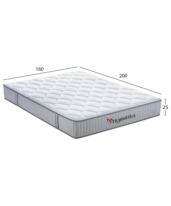 ΣΤΡΩΜΑ ΔΙΠΛΟ HYPNOTTICA HM748.06 POCKET SPRINGS--ΛΕΥΚΟ 160x200x25Υεκ.