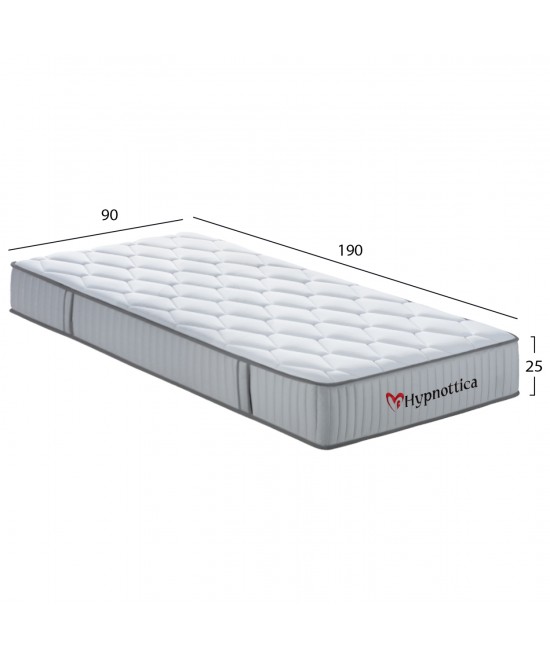 ΣΤΡΩΜΑ ΜΟΝΟ HYPNOTTICA HM748.01 POCKET SPRINGS--ΛΕΥΚΟ (ROLL-PACKING) 90x190x25Υεκ.