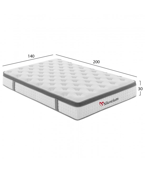 ΣΤΡΩΜΑ ΔΙΠΛΟ SILENTIUM HM749.04 POCKET SPRINGS--ΛΕΥΚΟ 140x200x30Υεκ.