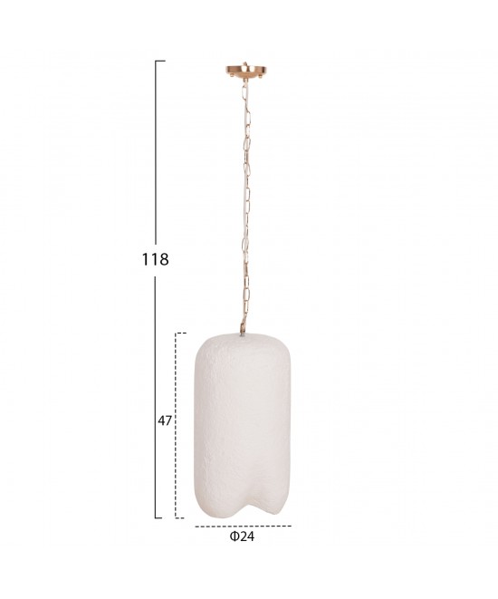 ΦΩΤΙΣΤΙΚΟ ΟΡΟΦΗΣ ΚΡΕΜΑΣΤΟ LOGKY HM4704.02S--FIBER CEMENT ΛΕΥΚΟ Φ24x47Υεκ