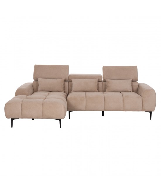 ΚΑΝΑΠΕΣ ΑΡΙΣΤΕΡΗ ΓΩΝΙΑ DIVYA HM3267.11L ΜΠΕΖ ΥΦΑΣΜΑ 260x100-174x104Υεκ.