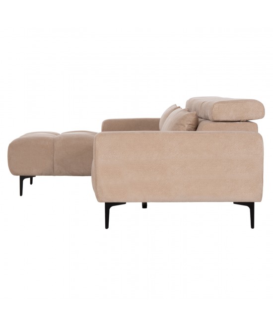 ΚΑΝΑΠΕΣ ΑΡΙΣΤΕΡΗ ΓΩΝΙΑ DIVYA HM3267.11L ΜΠΕΖ ΥΦΑΣΜΑ 260x100-174x104Υεκ.