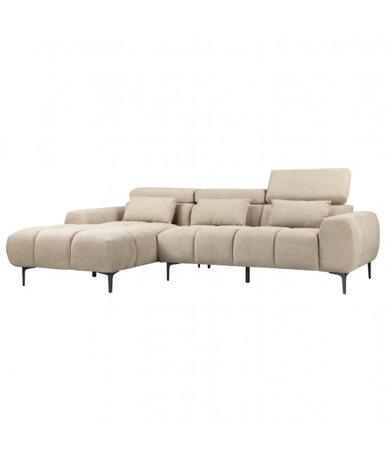 ΚΑΝΑΠΕΣ ΑΡΙΣΤΕΡΗ ΓΩΝΙΑ DIVYA HM3267.11L ΜΠΕΖ ΥΦΑΣΜΑ 260x100-174x104Υεκ.