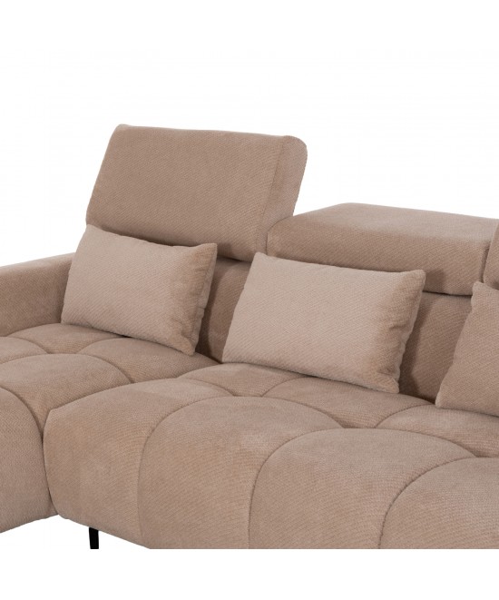 ΚΑΝΑΠΕΣ ΑΡΙΣΤΕΡΗ ΓΩΝΙΑ DIVYA HM3267.11L ΜΠΕΖ ΥΦΑΣΜΑ 260x100-174x104Υεκ.