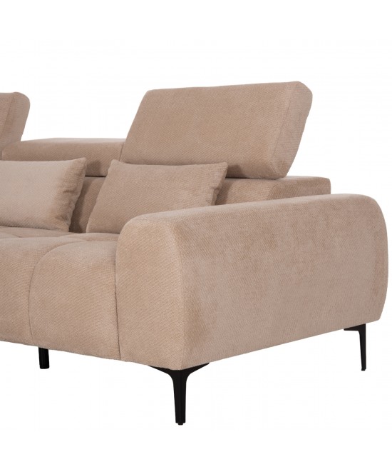 ΚΑΝΑΠΕΣ ΑΡΙΣΤΕΡΗ ΓΩΝΙΑ DIVYA HM3267.11L ΜΠΕΖ ΥΦΑΣΜΑ 260x100-174x104Υεκ.