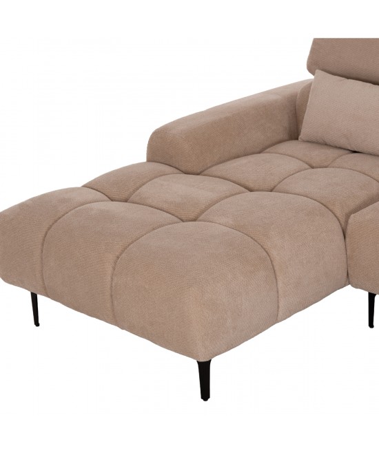 ΚΑΝΑΠΕΣ ΑΡΙΣΤΕΡΗ ΓΩΝΙΑ DIVYA HM3267.11L ΜΠΕΖ ΥΦΑΣΜΑ 260x100-174x104Υεκ.