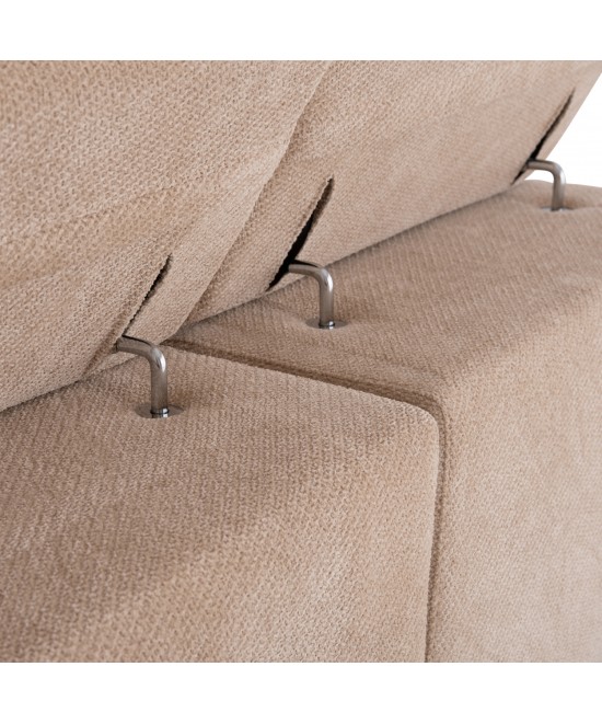 ΚΑΝΑΠΕΣ ΑΡΙΣΤΕΡΗ ΓΩΝΙΑ DIVYA HM3267.11L ΜΠΕΖ ΥΦΑΣΜΑ 260x100-174x104Υεκ.
