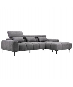ΚΑΝΑΠΕΣ ΔΕΞΙΑ ΓΩΝΙΑ DIVYA HM3267.12R ΓΚΡΙ ΥΦΑΣΜΑ 260x100-174x104Υεκ.