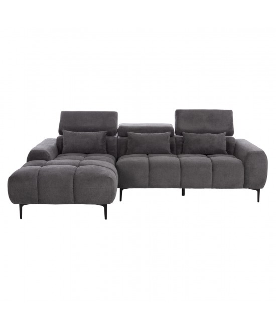 ΚΑΝΑΠΕΣ ΑΡΙΣΤΕΡΗ ΓΩΝΙΑ DIVYA HM3267.12L ΓΚΡΙ ΥΦΑΣΜΑ 260x100-174x104Υεκ.