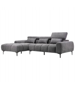 ΚΑΝΑΠΕΣ ΑΡΙΣΤΕΡΗ ΓΩΝΙΑ DIVYA HM3267.12L ΓΚΡΙ ΥΦΑΣΜΑ 260x100-174x104Υεκ.