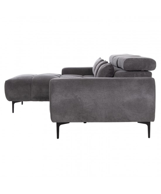 ΚΑΝΑΠΕΣ ΑΡΙΣΤΕΡΗ ΓΩΝΙΑ DIVYA HM3267.12L ΓΚΡΙ ΥΦΑΣΜΑ 260x100-174x104Υεκ.
