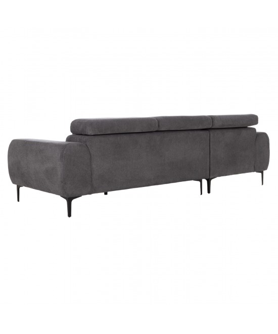 ΚΑΝΑΠΕΣ ΑΡΙΣΤΕΡΗ ΓΩΝΙΑ DIVYA HM3267.12L ΓΚΡΙ ΥΦΑΣΜΑ 260x100-174x104Υεκ.