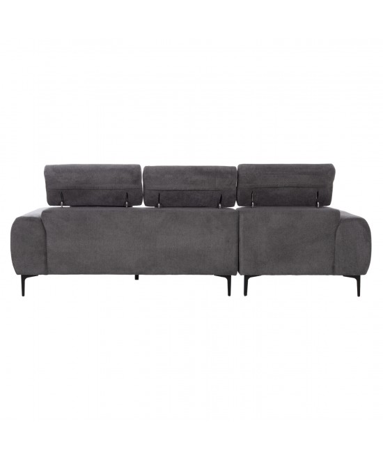 ΚΑΝΑΠΕΣ ΑΡΙΣΤΕΡΗ ΓΩΝΙΑ DIVYA HM3267.12L ΓΚΡΙ ΥΦΑΣΜΑ 260x100-174x104Υεκ.