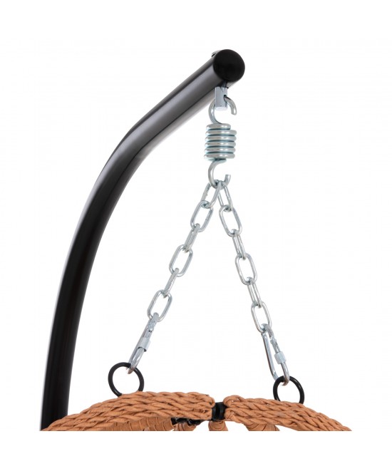 ΚΡΕΜΑΣΤΗ ΦΩΛΙΑ NESTA HM6468.05 ΜΑΥΡΟ ΜΕΤΑΛΛΟ--ΚΑΦΕ P.E.RATTAN 100x100x190Υεκ.