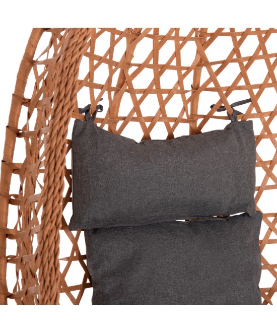 ΚΡΕΜΑΣΤΗ ΦΩΛΙΑ NESTA HM6468.05 ΜΑΥΡΟ ΜΕΤΑΛΛΟ--ΚΑΦΕ P.E.RATTAN 100x100x190Υεκ.