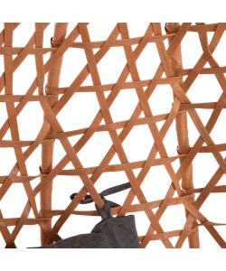 ΚΡΕΜΑΣΤΗ ΦΩΛΙΑ NESTA HM6468.05 ΜΑΥΡΟ ΜΕΤΑΛΛΟ--ΚΑΦΕ P.E.RATTAN 100x100x190Υεκ.