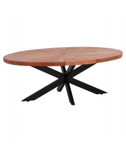 ΤΡΑΠΕΖΙ ΣΑΛΟΝΙΟΥ ΟΒΑΛ MONTANA SUPERIOR HM9906 ΞΥΛΟ ΑΚΑΚΙΑΣ-ΜΕΤΑΛΛΟ 120x61x45Υεκ.