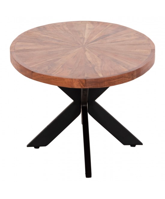 ΤΡΑΠΕΖΙ ΣΑΛΟΝΙΟΥ ΟΒΑΛ MONTANA SUPERIOR HM9906 ΞΥΛΟ ΑΚΑΚΙΑΣ-ΜΕΤΑΛΛΟ 120x61x45Υεκ.