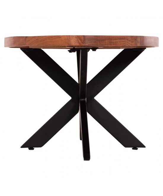 ΤΡΑΠΕΖΙ ΣΑΛΟΝΙΟΥ ΟΒΑΛ MONTANA SUPERIOR HM9906 ΞΥΛΟ ΑΚΑΚΙΑΣ-ΜΕΤΑΛΛΟ 120x61x45Υεκ.