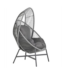 ΠΟΛΥΘΡΟΝΑ-ΦΩΛΙΑ RULER HM6506.01 ΓΚΡΙ ΜΕΤΑΛΛΟ-P.E.RATTAN-ΜΑΞΙΛΑΡΙΑ 90x85x154Υεκ