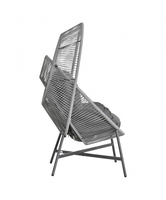 ΠΟΛΥΘΡΟΝΑ-ΦΩΛΙΑ RULER HM6506.01 ΓΚΡΙ ΜΕΤΑΛΛΟ-P.E.RATTAN-ΜΑΞΙΛΑΡΙΑ 90x85x154Υεκ