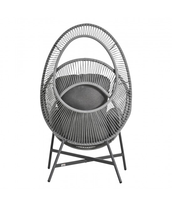 ΠΟΛΥΘΡΟΝΑ-ΦΩΛΙΑ RULER HM6506.01 ΓΚΡΙ ΜΕΤΑΛΛΟ-P.E.RATTAN-ΜΑΞΙΛΑΡΙΑ 90x85x154Υεκ