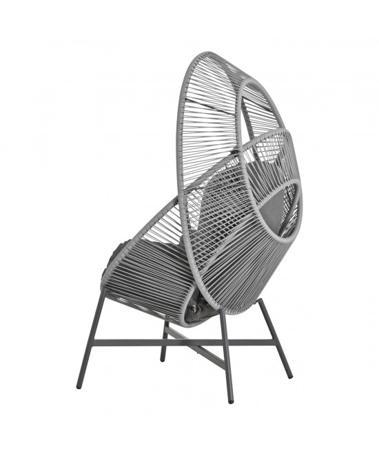 ΠΟΛΥΘΡΟΝΑ-ΦΩΛΙΑ RULER HM6506.01 ΓΚΡΙ ΜΕΤΑΛΛΟ-P.E.RATTAN-ΜΑΞΙΛΑΡΙΑ 90x85x154Υεκ