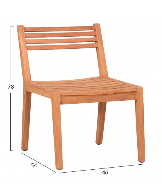 ΚΑΡΕΚΛΑ ΕΞΩΤ.ΧΩΡΟΥ PAVEL HM6615 ΞΥΛΟ TEAK--ΦΥΣΙΚΟ ΧΡΩΜΑ 46x54x78Υεκ.