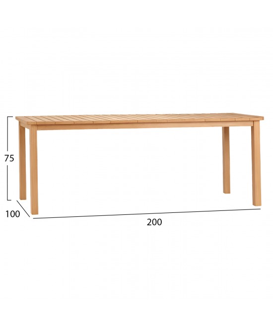 ΤΡΑΠΕΖΙ ΟΡΘΟΓΩΝΙΟ FINTO HM6616 ΞΥΛΟ TEAK--ΦΥΣΙΚΟ 200x100x75Υεκ. ΤΡΑΠΕΖΙ ΟΡΘΟΓΩΝΙΟ FINTO HM6616 ΞΥΛΟ TEAK--ΦΥΣΙΚΟ 200x100x75Υεκ.