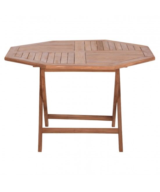 ΤΡΑΠΕΖΙ ΠΟΛΥΓΩΝΟ ΠΤΥΣΣΟΜΕΝΟ KARLIN HM6618 ΞΥΛΟ TEAK ΣΕ ΦΥΣΙΚΟ ΧΡΩΜΑ 120x120x75Yεκ.