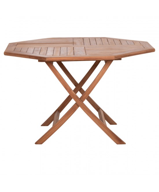 ΤΡΑΠΕΖΙ ΠΟΛΥΓΩΝΟ ΠΤΥΣΣΟΜΕΝΟ KARLIN HM6618 ΞΥΛΟ TEAK ΣΕ ΦΥΣΙΚΟ ΧΡΩΜΑ 120x120x75Yεκ.