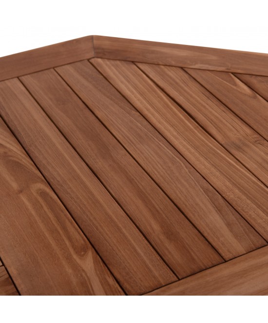 ΤΡΑΠΕΖΙ ΠΟΛΥΓΩΝΟ ΠΤΥΣΣΟΜΕΝΟ KARLIN HM6618 ΞΥΛΟ TEAK ΣΕ ΦΥΣΙΚΟ ΧΡΩΜΑ 120x120x75Yεκ.