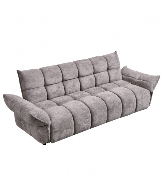 ΚΑΝΑΠΕΣ ΚΡΕΒΑΤΙ MELU HM3314.01 ΓΚΡΙ ΥΦΑΣΜΑ--ΚΑΘΙΣΜΑ POCKET SPRINGS 240-250x90x85Υεκ.