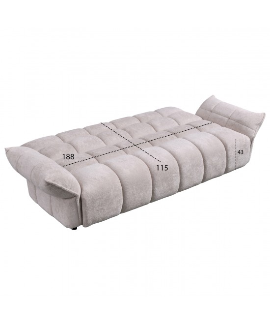 ΚΑΝΑΠΕΣ ΚΡΕΒΑΤΙ MELU HM3314.02 ΜΠΕΖ ΥΦΑΣΜΑ--ΚΑΘΙΣΜΑ POCKET SPRINGS 240-250x90x85Υεκ.