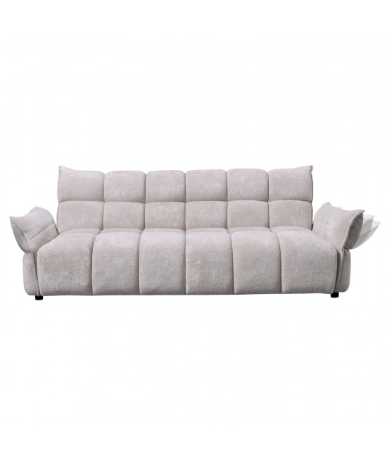 ΚΑΝΑΠΕΣ ΚΡΕΒΑΤΙ MELU HM3314.02 ΜΠΕΖ ΥΦΑΣΜΑ--ΚΑΘΙΣΜΑ POCKET SPRINGS 240-250x90x85Υεκ.